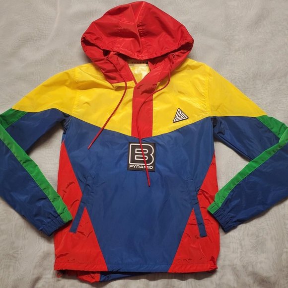 Black Pyramid Multicolored Windbreaker 